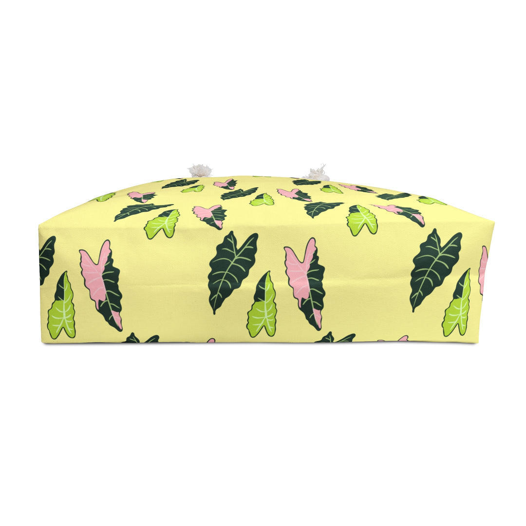 Alocasia Pattern Weekender Tote Bag All Over Print Durable Rope Handles For Beach Weekend Getaway The Potted Pixel