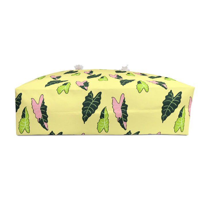 Alocasia Pattern Weekender Tote Bag All Over Print Durable Rope Handles For Beach Weekend Getaway The Potted Pixel