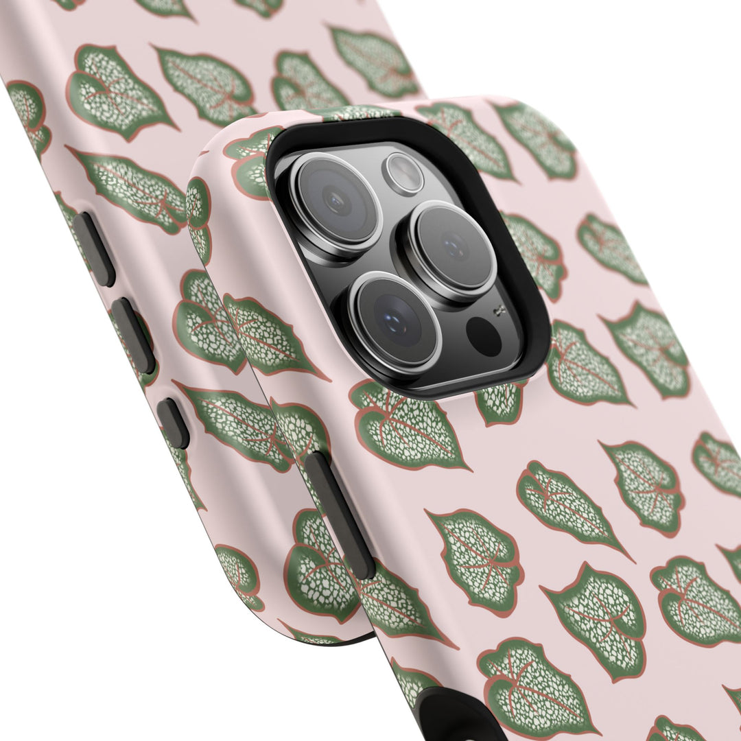 Begonia Pattern Phone Case – Dual Layer Protective Cover