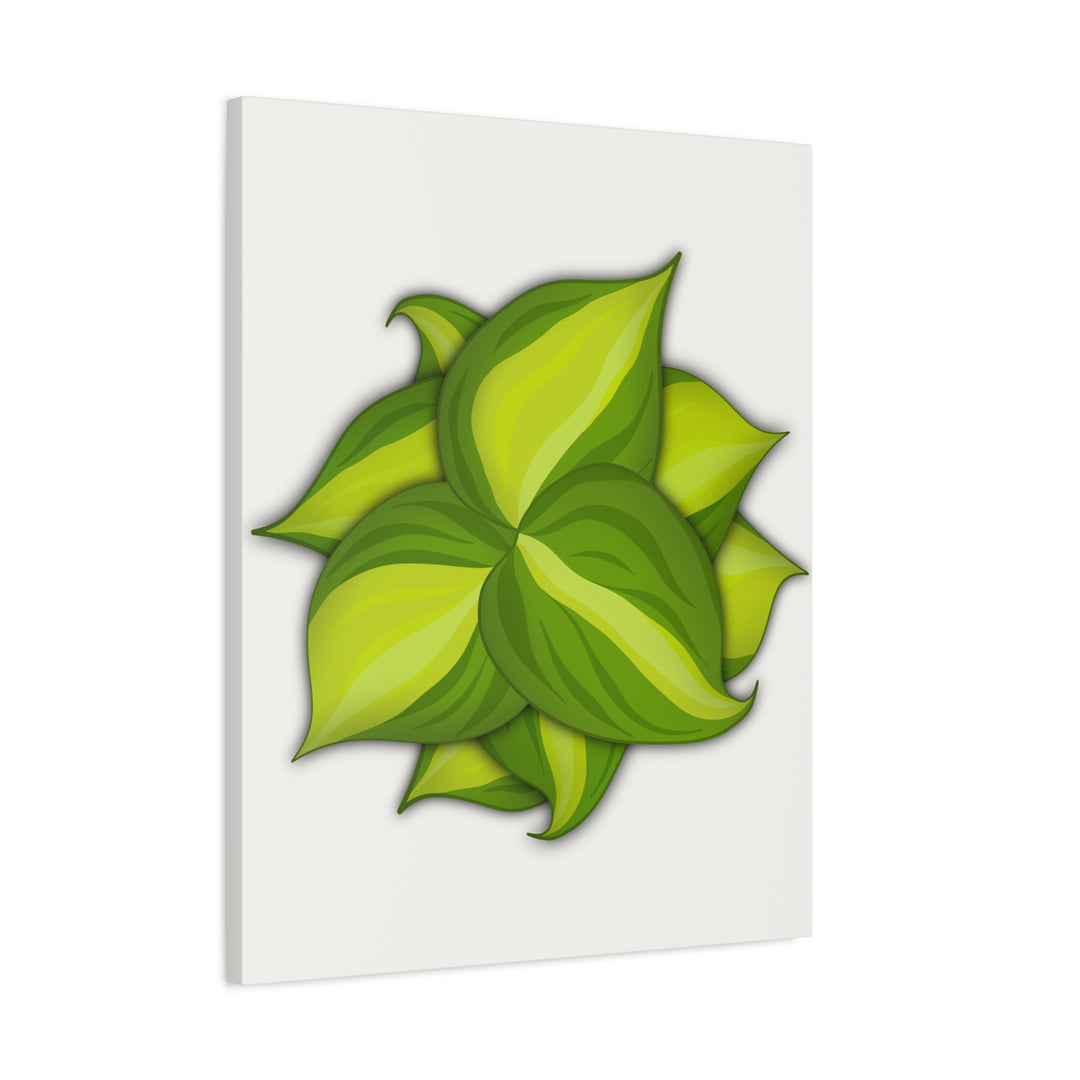 Philodendron Brasil Canvas Print Matte Stretched Canvas Indoor Plant Art For Modern Greenery Decor