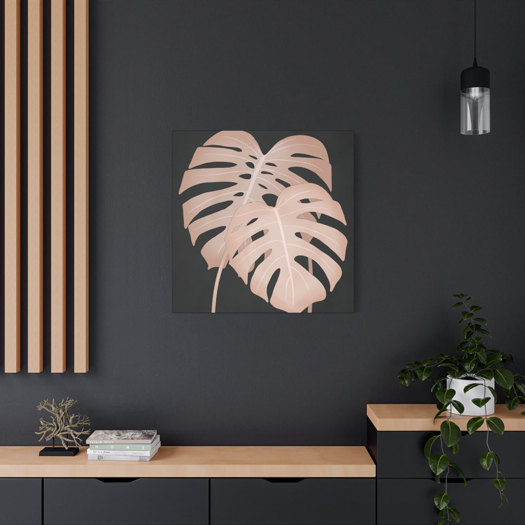 Pink Monstera Canvas Print – Botanical Wall Art