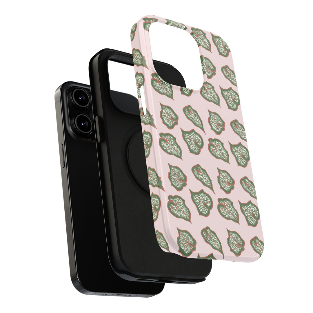 Begonia Pattern Phone Case – Dual Layer Protective Cover