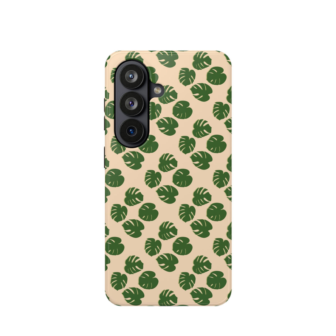 Monstera Pattern Phone Case – Dual Layer Protective Cover