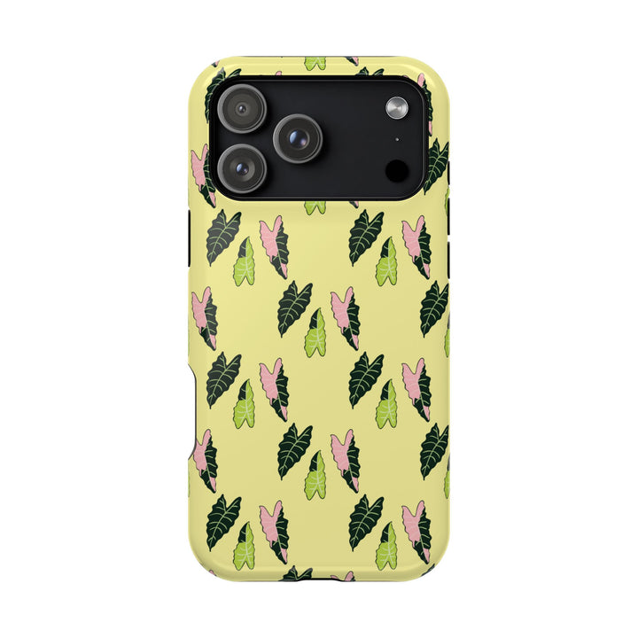 Alocasia Pattern Impact Resistant Phone Case Botanical Cover Full Wrap Print Wireless Charging