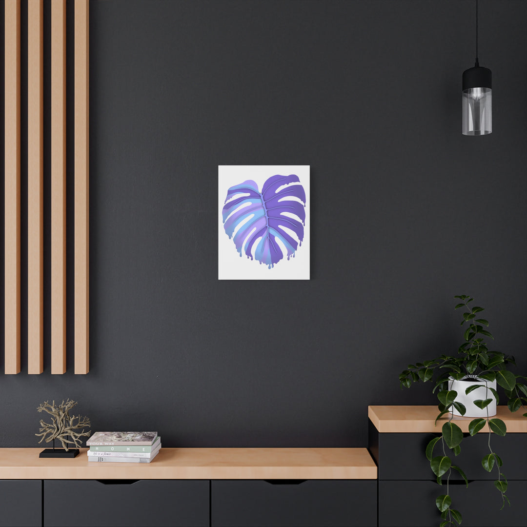 Purple Monstera Canvas Print The Potted Pixel Modern Wall Art For Living Room Decor
