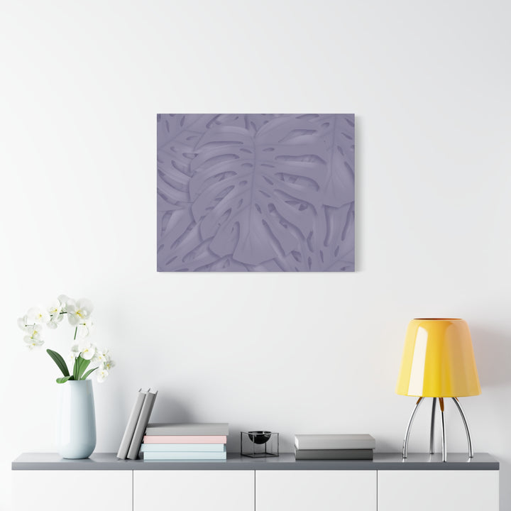 Violet Monstera Canvas Print Stretched Matte Wall Art for Bedroom and Living Room Decor