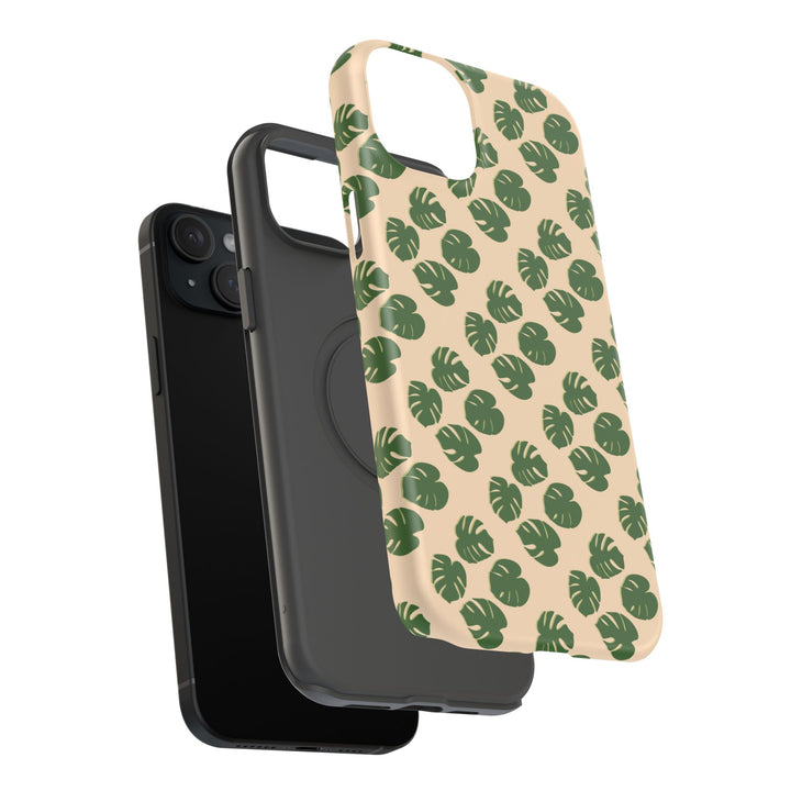 Monstera Pattern Phone Case – Dual Layer Protective Cover