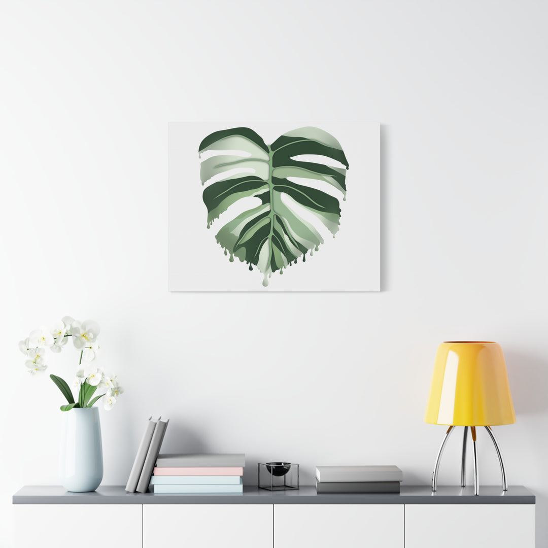 Melting Monstera Albo Canvas Large Indoor Wall Art Print Matte Finish Tropical Home Decor
