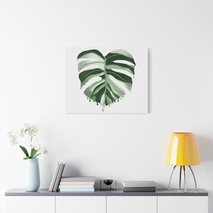 Melting Monstera Albo Canvas Large Indoor Wall Art Print Matte Finish Tropical Home Decor