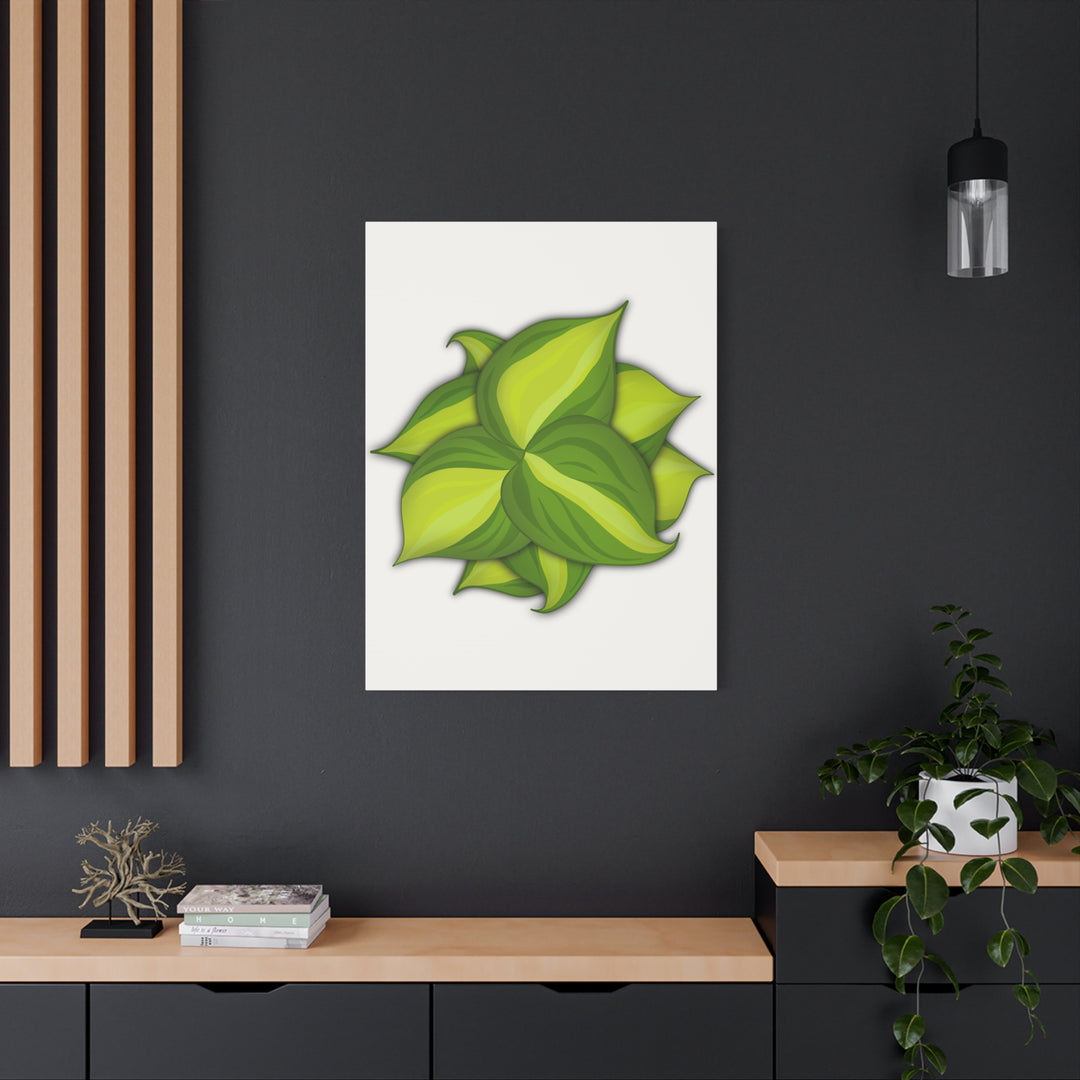 Philodendron Brasil Canvas Print Matte Stretched Canvas Indoor Plant Art For Modern Greenery Decor