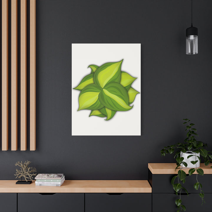 Philodendron Brasil Canvas Print Matte Stretched Canvas Indoor Plant Art For Modern Greenery Decor