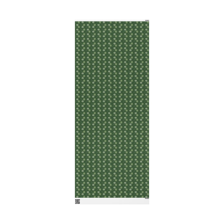 Green Floral Wrapping Paper Roll — Elegant Botanical Gift Wrap for Holidays & Special Occasions