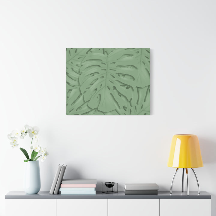 Monstera Canvas Art The Potted Pixel 24x36 Inches Matte Finish Wall Decor Botanical Green Leaf Print