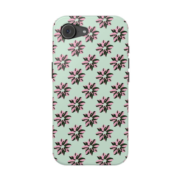 Pink Princess Philodendron Pattern Phone Case – Dual Layer Protective Cover