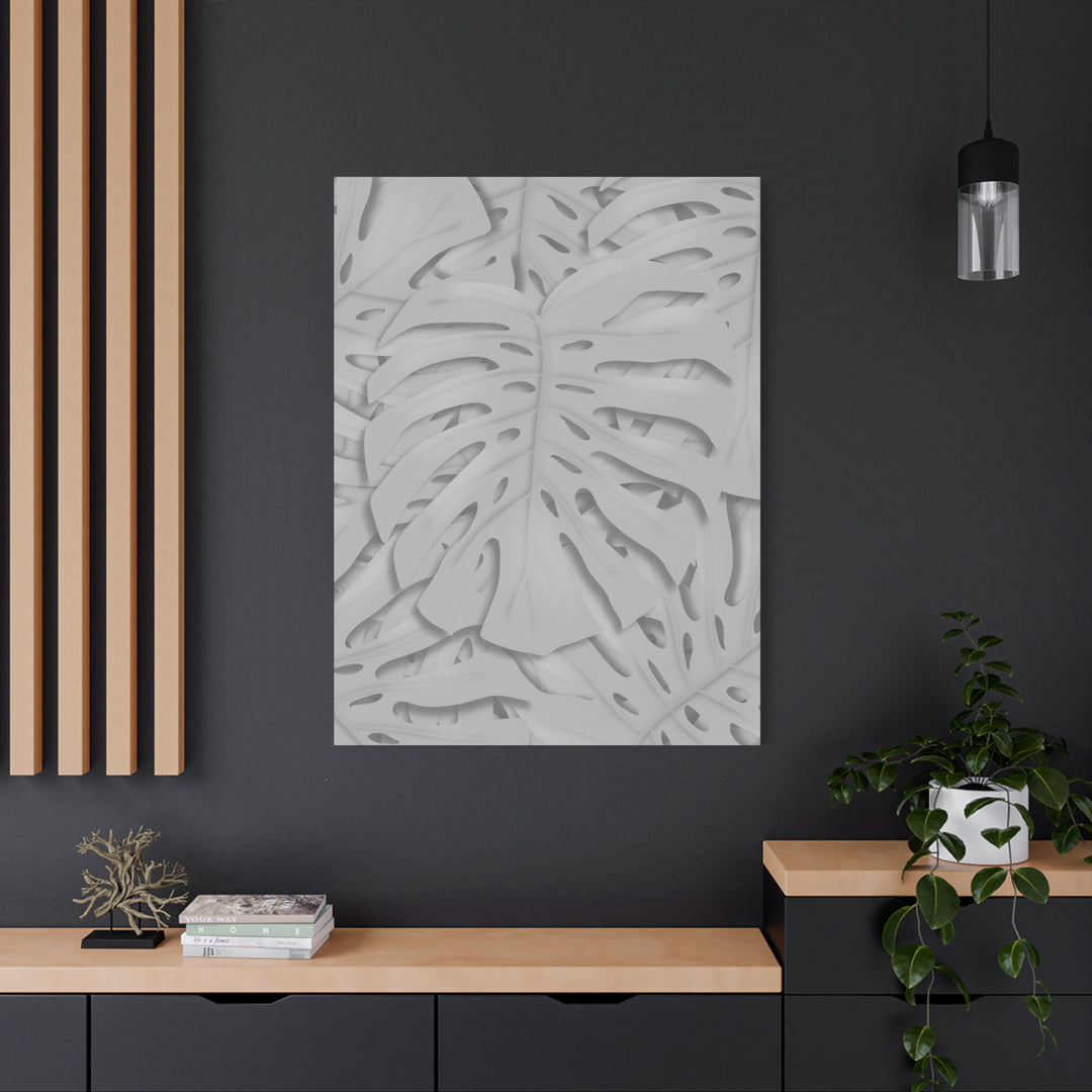 Monstera Canvas Art 24x36 Matte Texture Indoor Botanical Wall Print Modern Home Decor