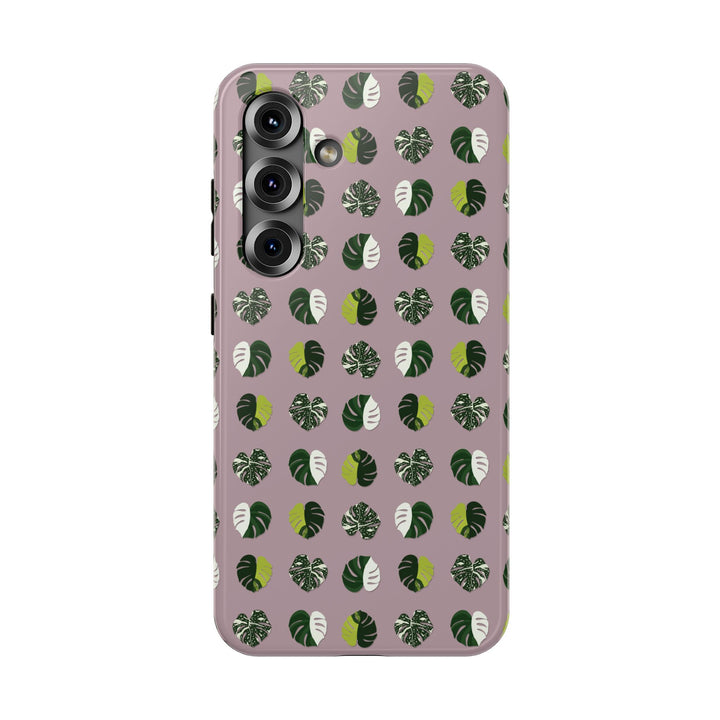 Variegated Monstera Pattern Phone Case – Dual Layer Protective Cover