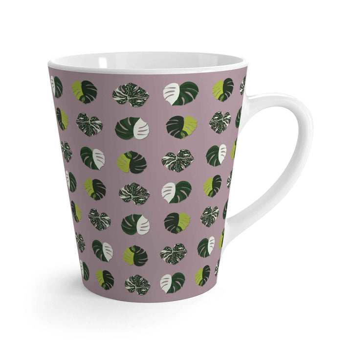 Variegated Monstera Pattern Ceramic Mug 12 oz
