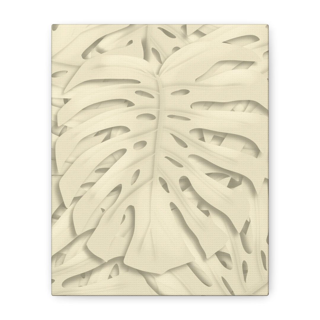 Monstera Canvas Print Durable Cotton Stretched Canvas With Beige Botanical Artwork For Modern Home Decor
