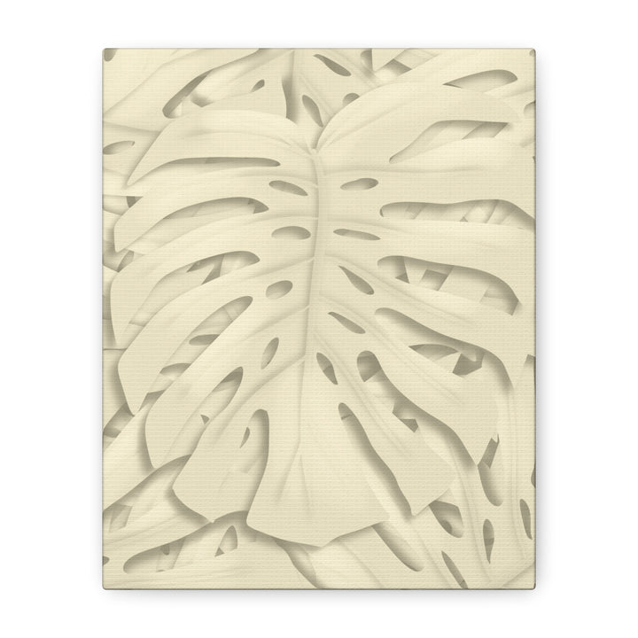 Monstera Canvas Print Durable Cotton Stretched Canvas With Beige Botanical Artwork For Modern Home Decor