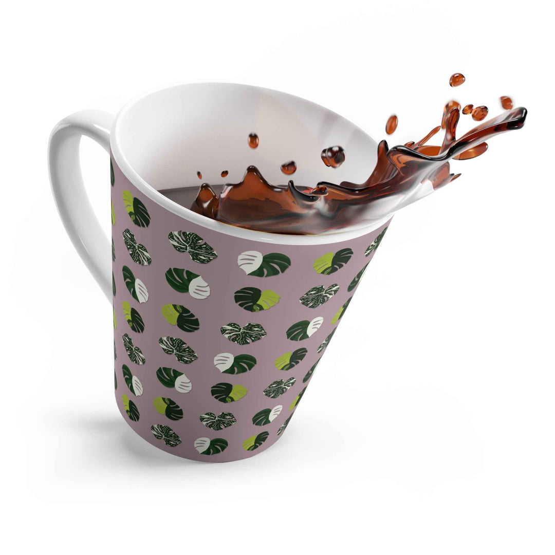 Variegated Monstera Pattern Ceramic Mug 12 oz