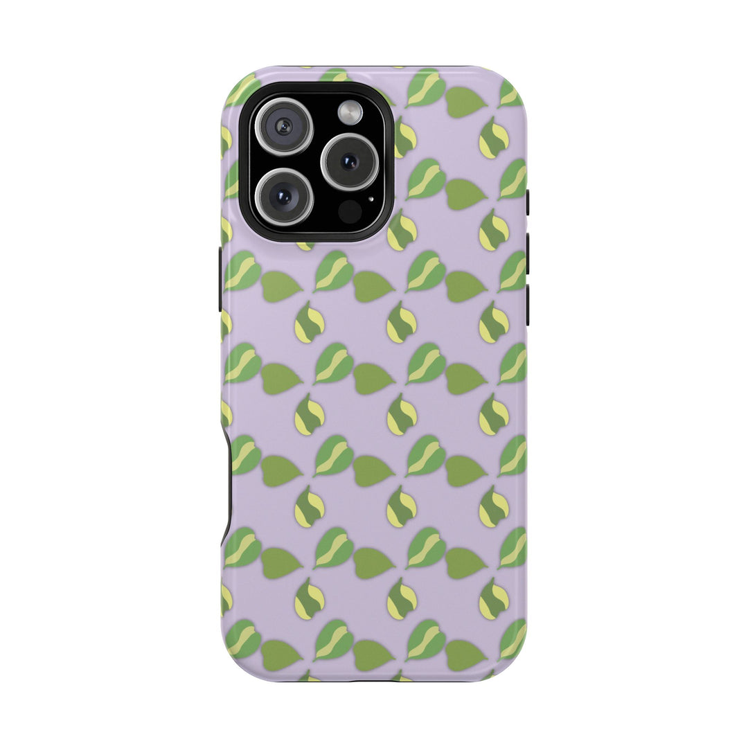 Hoya Kerrii Pattern Impact Resistant Phone Case Green Botanical Protective Cover Full Wrap Print