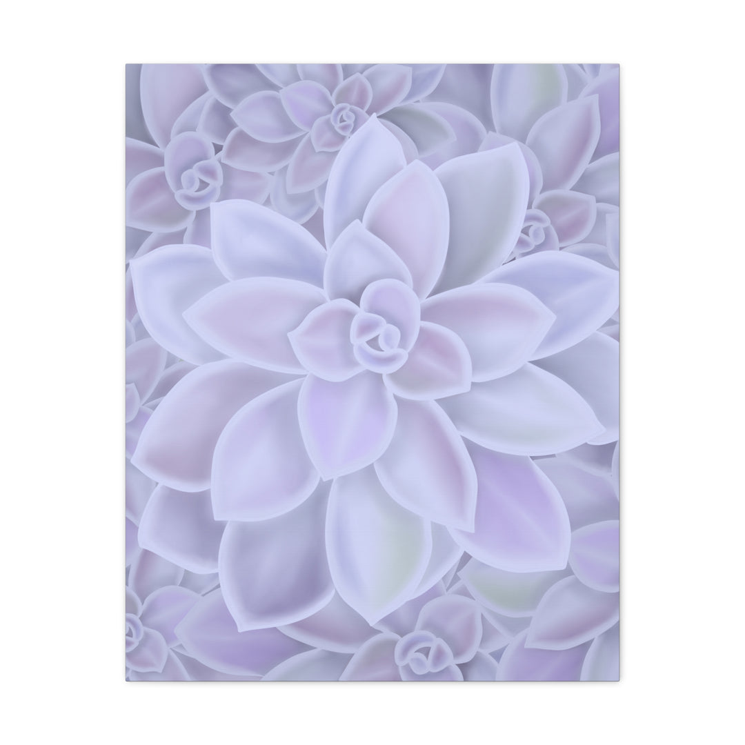 Graptopetalum Murasaki Succulent Canvas Art Print Pastel Purple Rosette Indoor Plant Decor