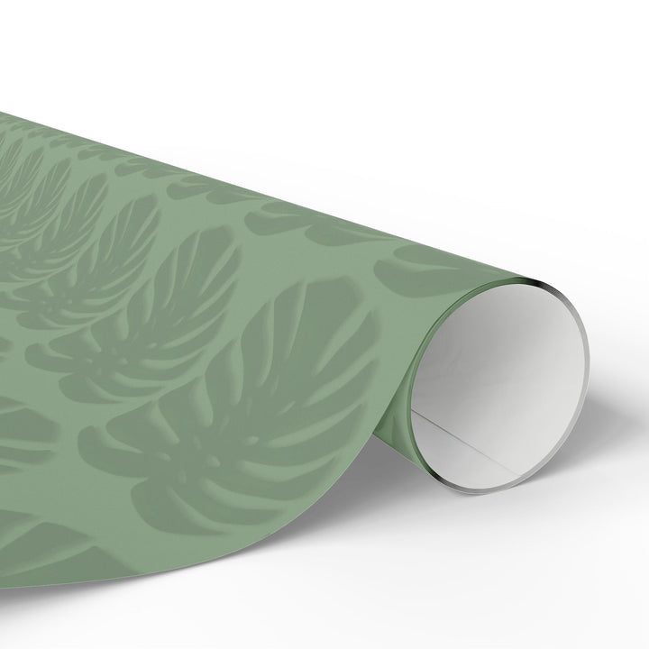 Monstera Leaf Green Wrapping Paper — Botanical Gift Wrap Roll