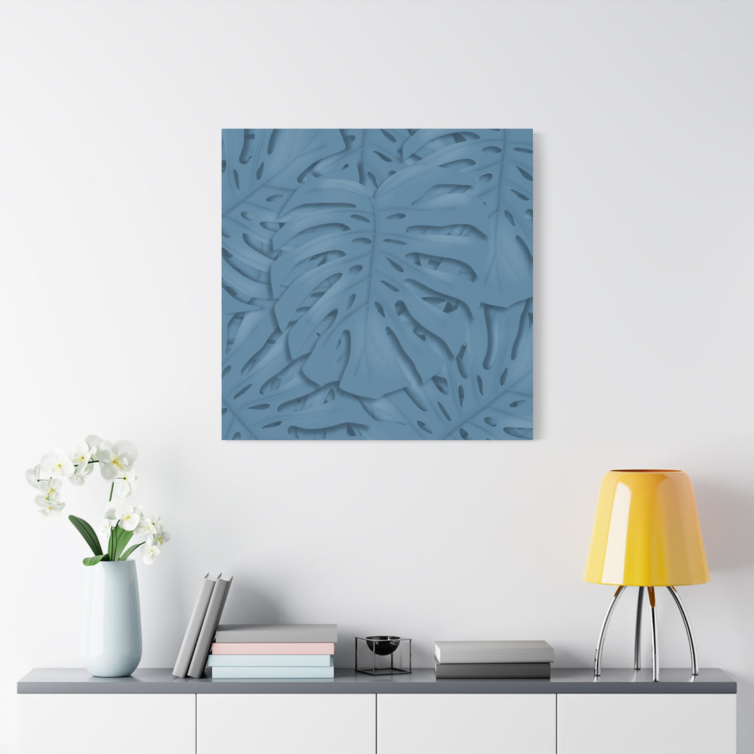 Monstera Canvas Art Blue Monstera Print With Durable Matte Finish For Modern Indoor Wall Decor