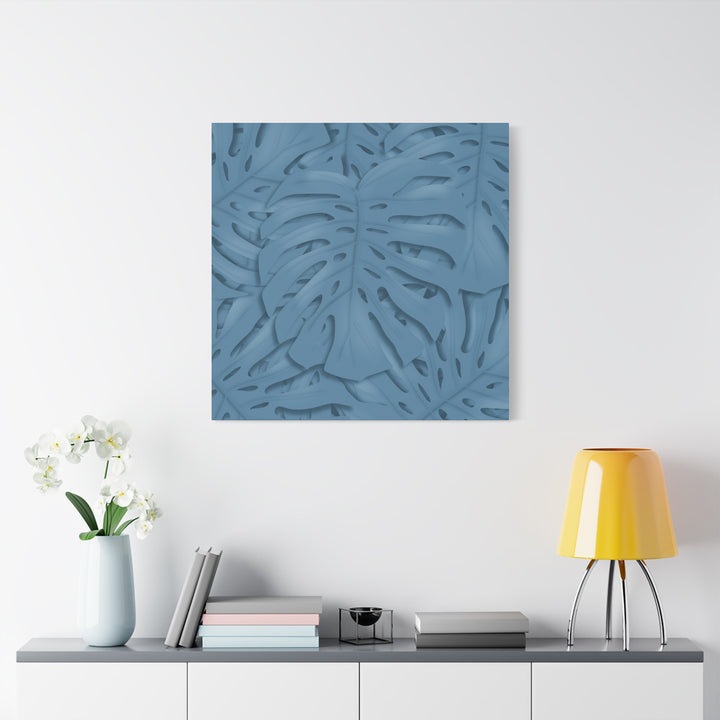 Monstera Canvas Art Blue Monstera Print With Durable Matte Finish For Modern Indoor Wall Decor