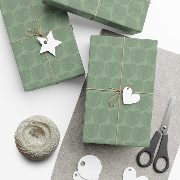 Monstera Leaf Green Wrapping Paper – Botanical Gift Wrap Roll