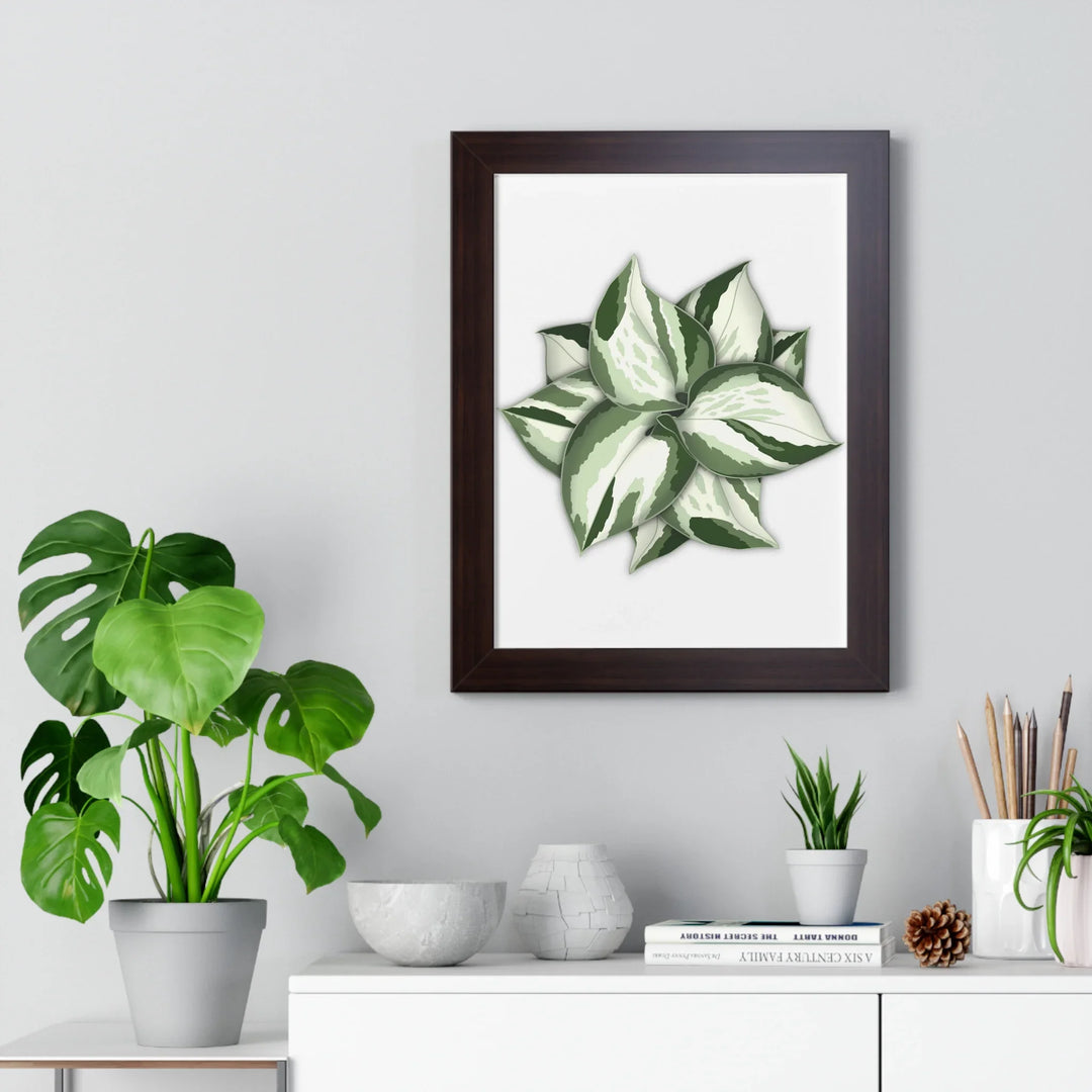 Manjula Pothos Print Framed Wall Art Botanical Poster With Heart Shaped Leaves Indoor Plant Decor