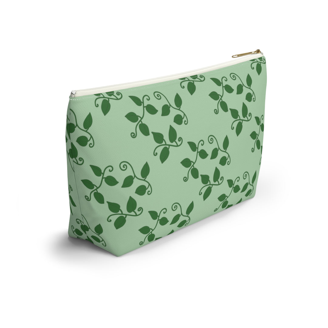 Pothos Pattern Accessory Pouch Floral Makeup Bag With T Bottom The Potted Pixel Studio