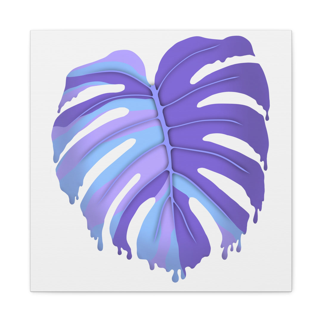Purple Monstera Canvas Print The Potted Pixel Modern Wall Art For Living Room Decor