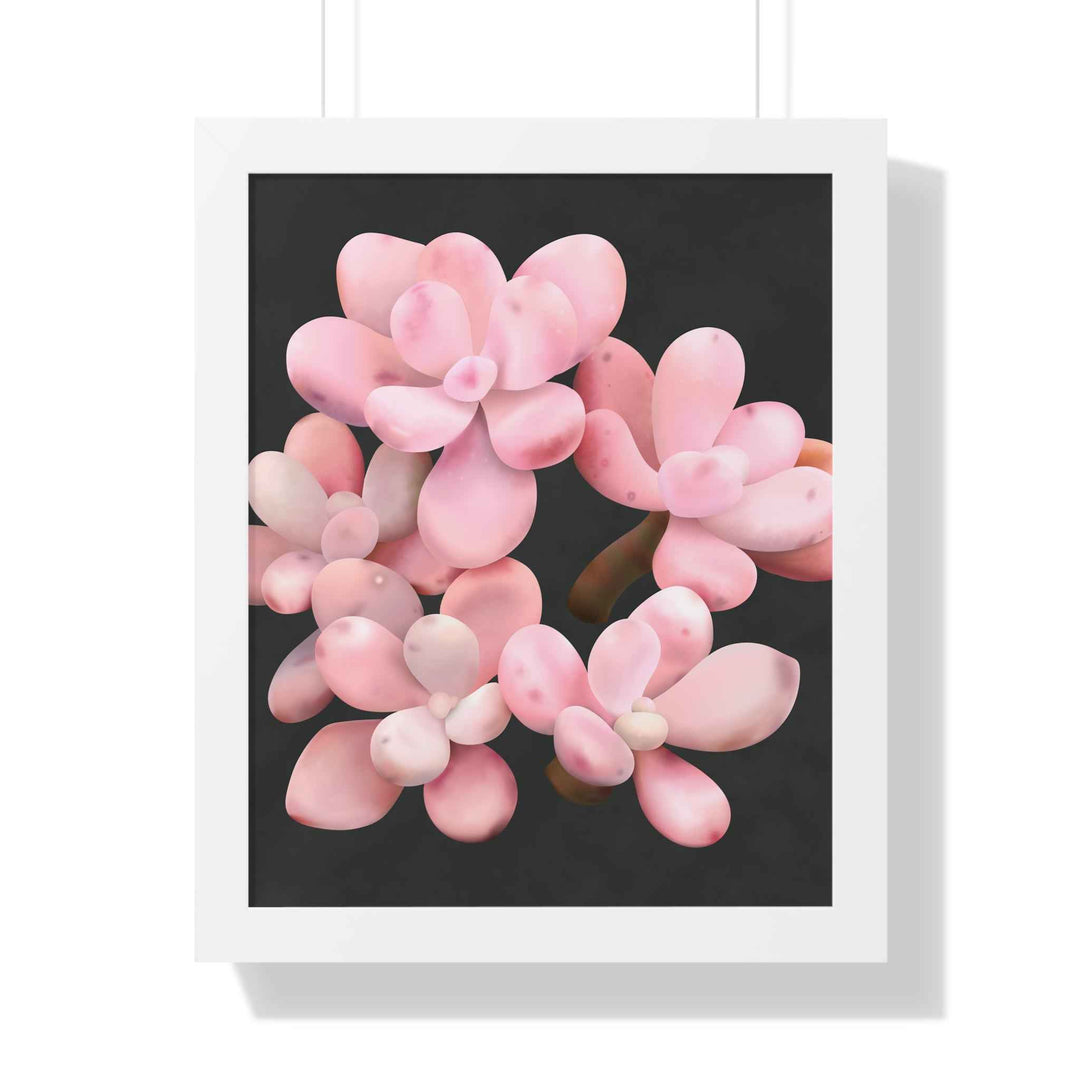 Pink Moonstone Succulent Framed Poster Vertical Botanical Wall Art