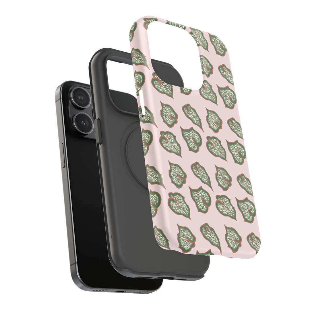 Begonia Pattern Phone Case – Dual Layer Protective Cover