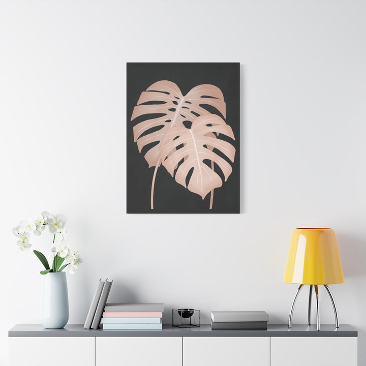 Pink Monstera Canvas Print – Botanical Wall Art