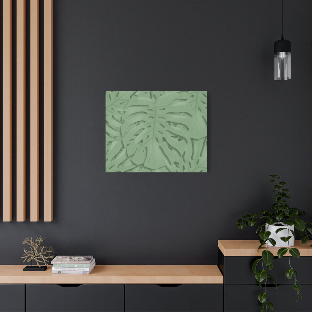 Monstera Canvas Art The Potted Pixel 24x36 Inches Matte Finish Wall Decor Botanical Green Leaf Print