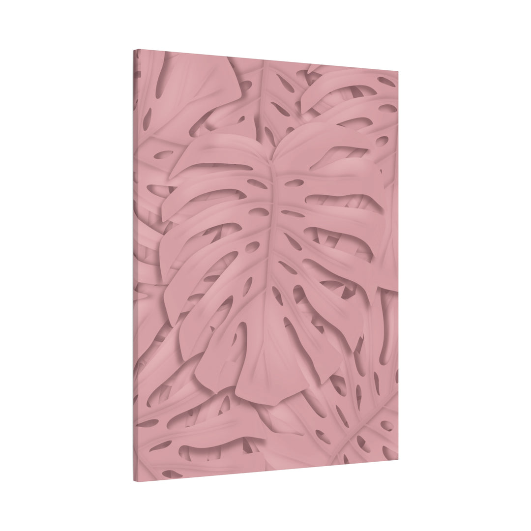 Monstera Canvas Art Soft Pink Botanical Wall Decor Matte Finish Print For Living Room