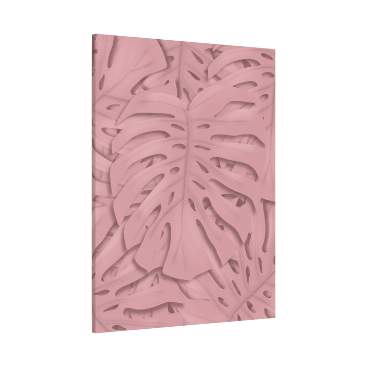 Monstera Canvas Art Soft Pink Botanical Wall Decor Matte Finish Print For Living Room