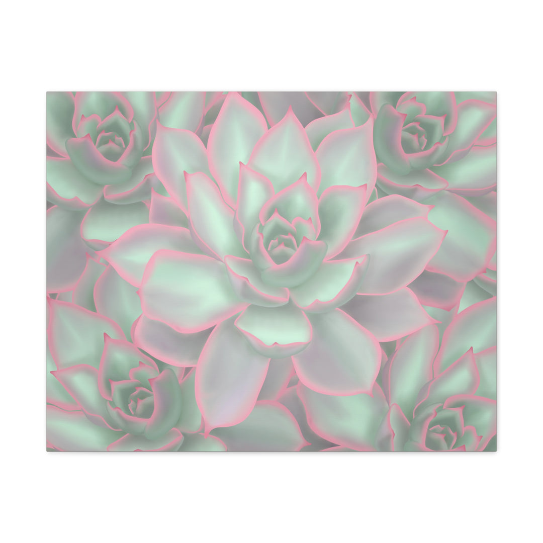 Echeveria Violet Queen Canvas Wall Art Succulent Print Matte Botanical Decor For Indoor Spaces