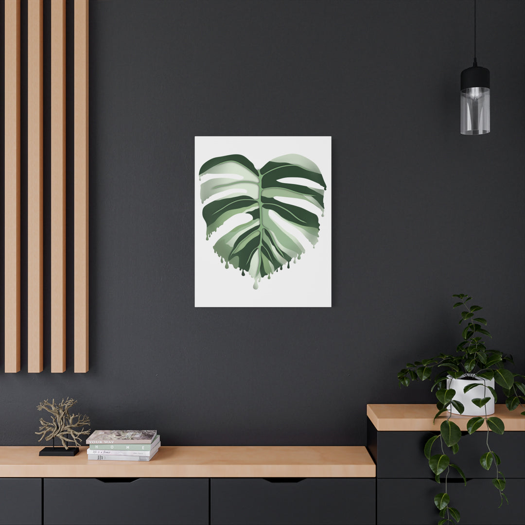Melting Monstera Albo Canvas Large Indoor Wall Art Print Matte Finish Tropical Home Decor