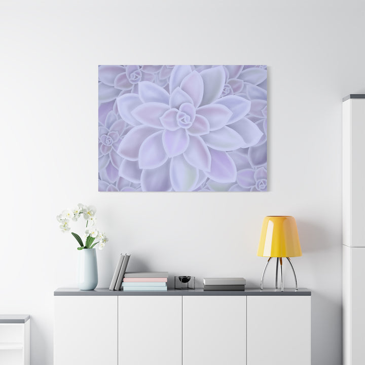 Graptopetalum Murasaki Succulent Canvas Art Print Pastel Purple Rosette Indoor Plant Decor