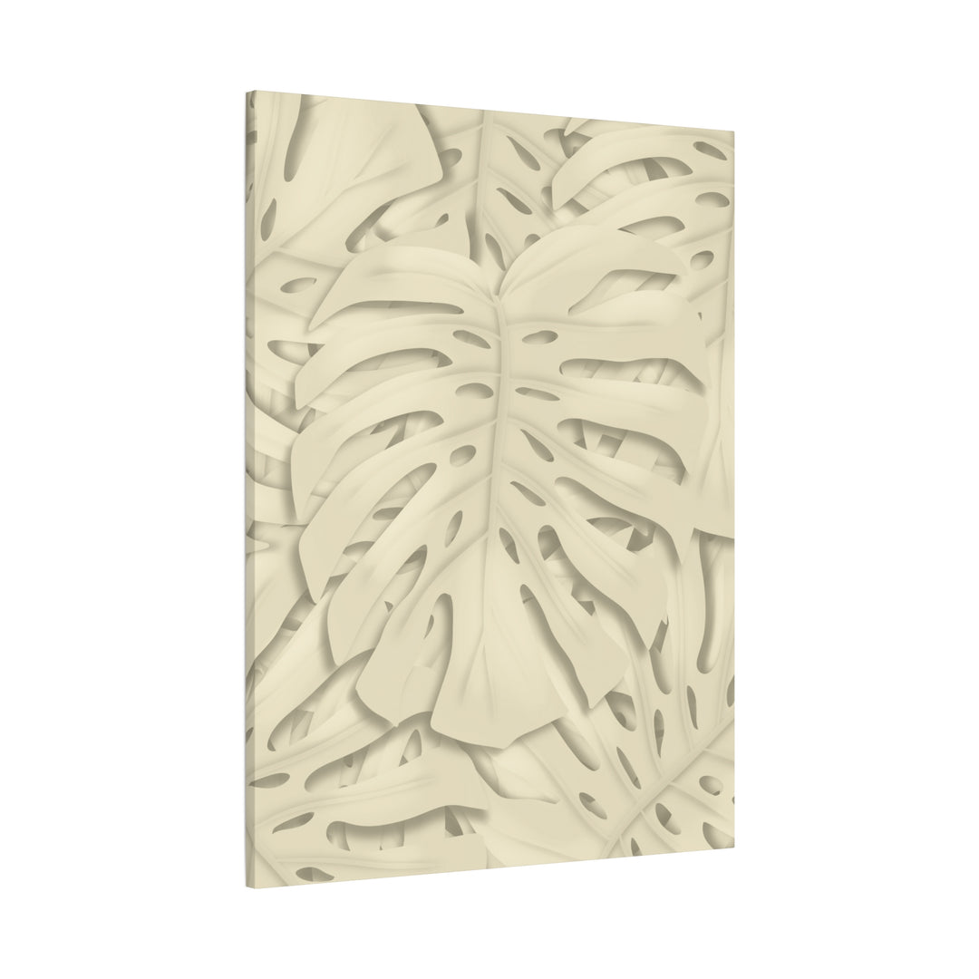 Monstera Canvas Print Durable Cotton Stretched Canvas With Beige Botanical Artwork For Modern Home Decor