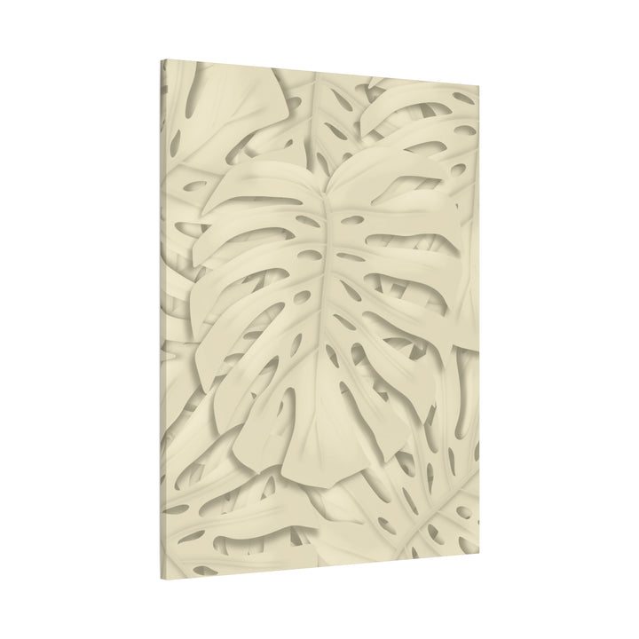 Monstera Canvas Print Durable Cotton Stretched Canvas With Beige Botanical Artwork For Modern Home Decor