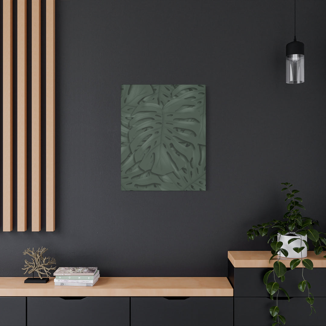 Monstera Canvas Art Tropical Leaf Wall Decor Durable Matte Finish Cotton Canvas Print 24x36