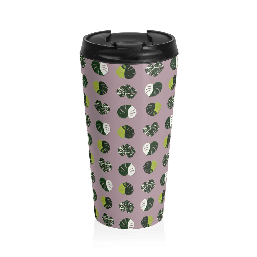 Variegated Monstera Pattern 15 oz Vacuum Insulated Stainless Steel Travel Tumbler