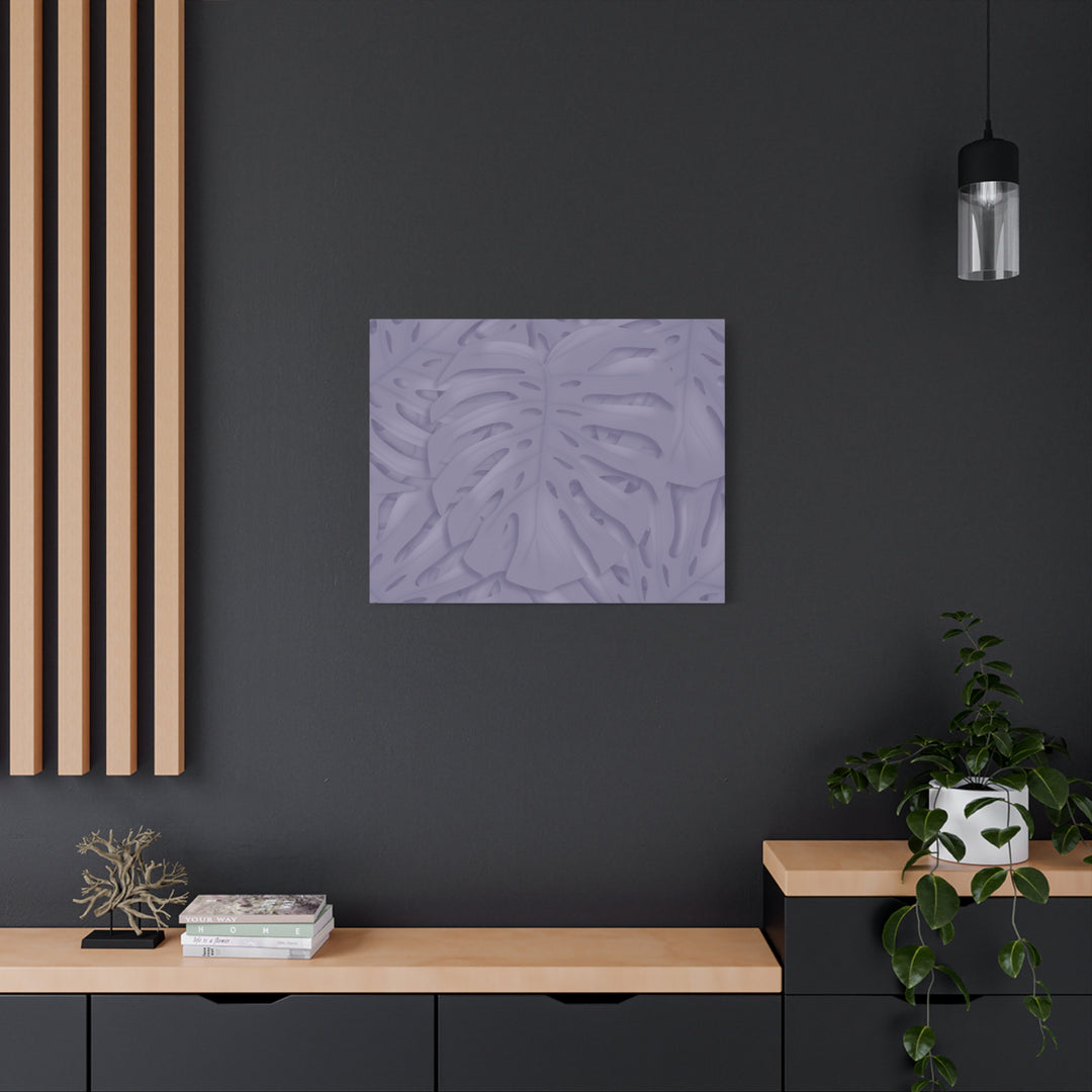 Violet Monstera Canvas Print Stretched Matte Wall Art for Bedroom and Living Room Decor