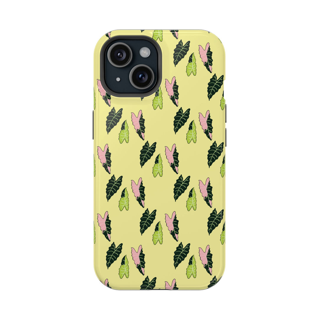Alocasia Pattern Phone Case – Dual Layer Protective Cover