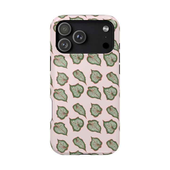 Begonia Pattern Phone Case – Dual Layer Protective Cover