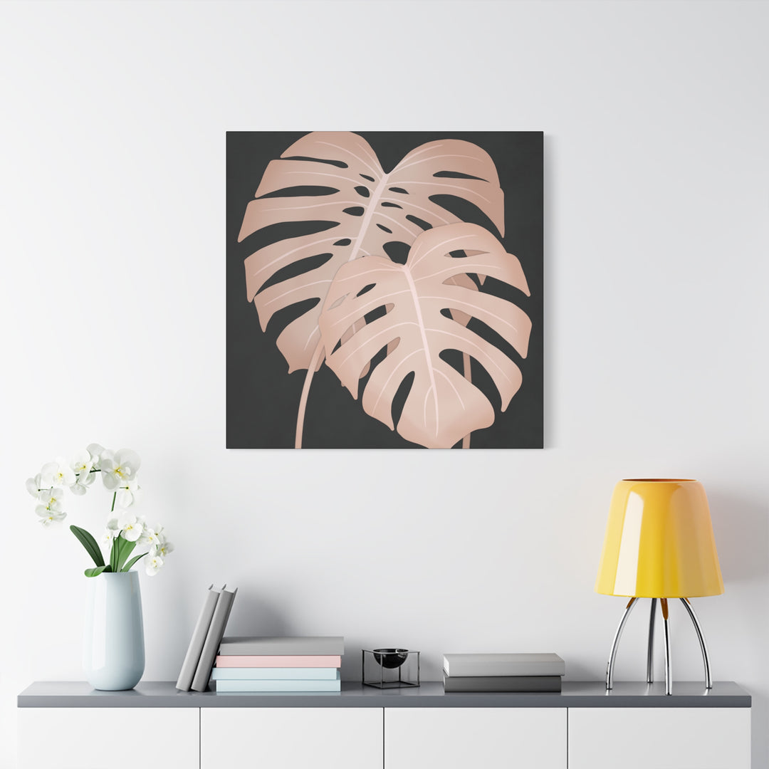 Pink Monstera Canvas Print – Botanical Wall Art